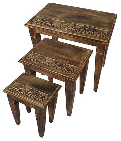Set Of 3 Elephant Tables - Click Image to Close